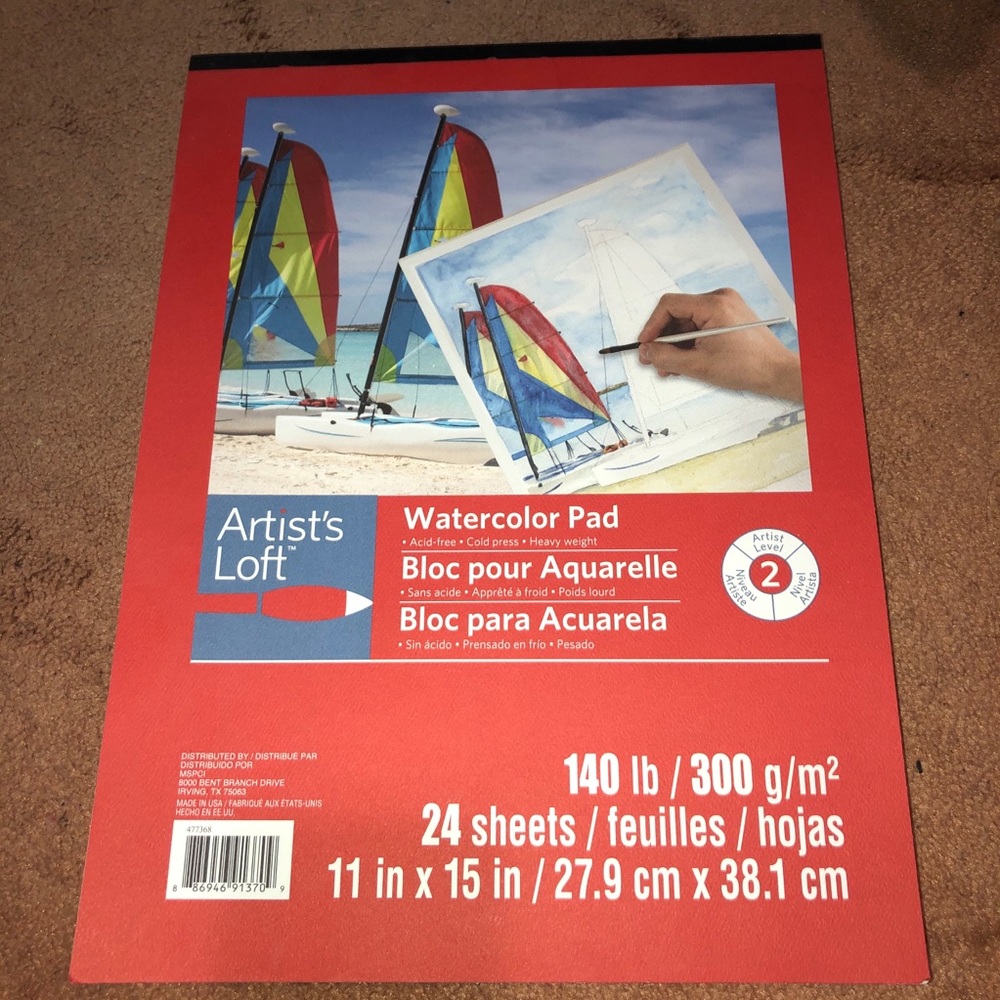 Watercolour Paper Pad - 24 Sheets 11" x 15"